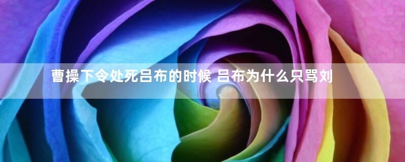 曹操下令处死吕布的时候 吕布为什么只骂刘备一个人
